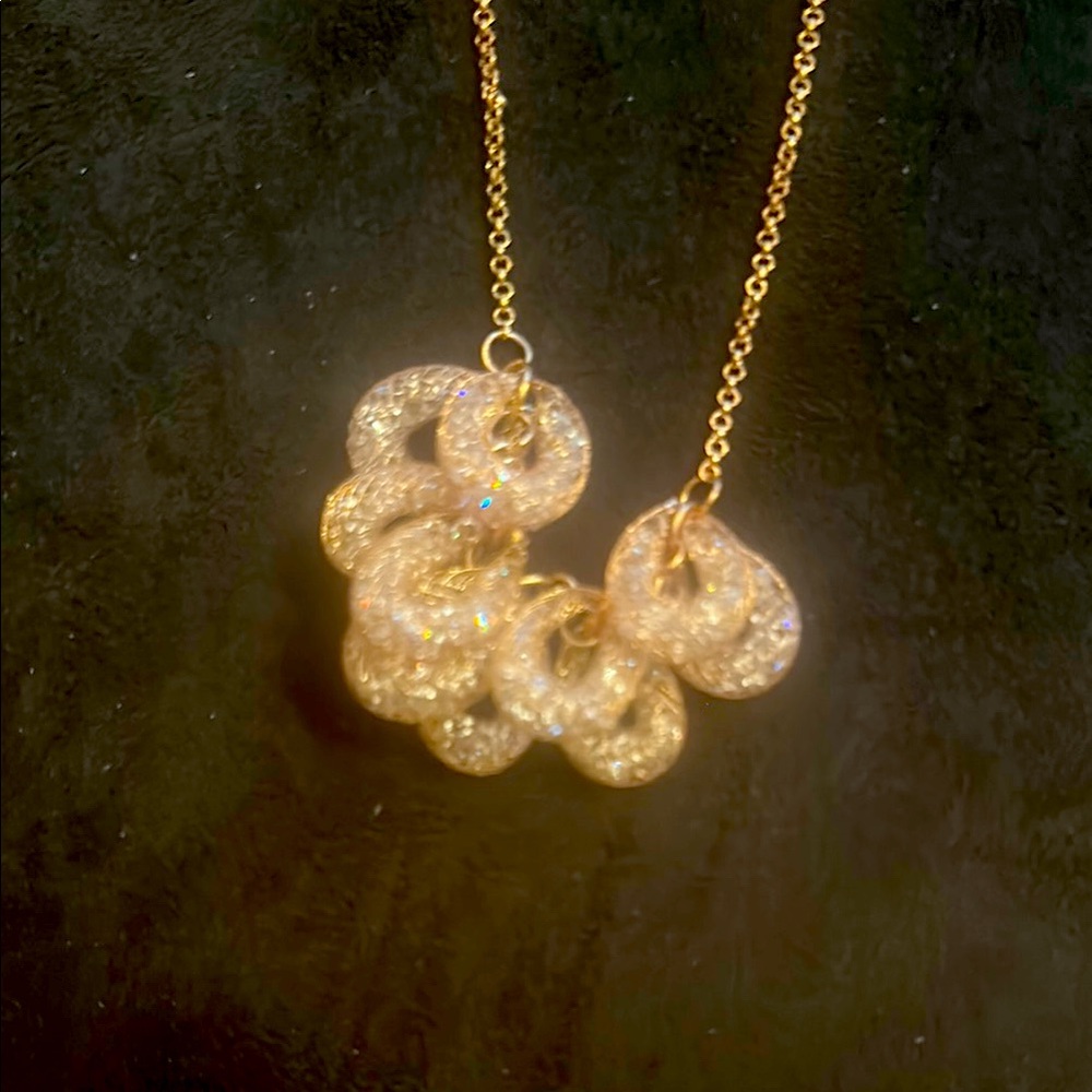 Fox Gold Necklace with Glittering Loops